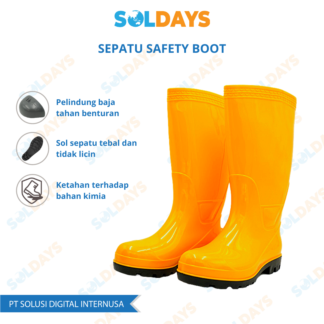 Sepatu Safety Boot Sepatu Boot Proyek Sepatu Boot Kuning Lazada