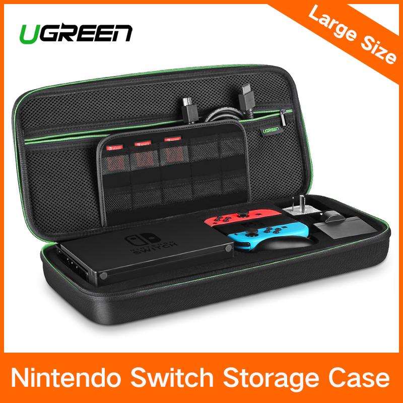 UGREEN Shockproof Case for Nintendo Switch Travel Carrying Case Bag Pouch with Carved EVA Liner, for Nintendo Switch Console, AC Wall Charger, Grip and Joy-con, 10 Games Cards, Strapes-Large Size - intl