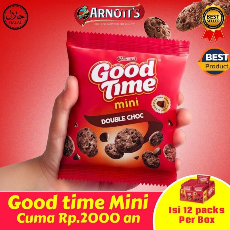 Snack Cookies Good Time Mini Double Choc Arnotts Box Isi Pcs Cemilan Enak Dan Murah