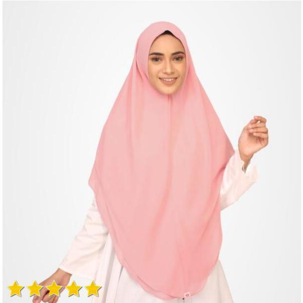Hijab Keinarra - Khimar Non Pet Khimar 2 Layer Kerudung Instan Hijab Instan Kekinian Jilbab Instan Terbaru Hijab Syari Warna Peach Rira Khimar