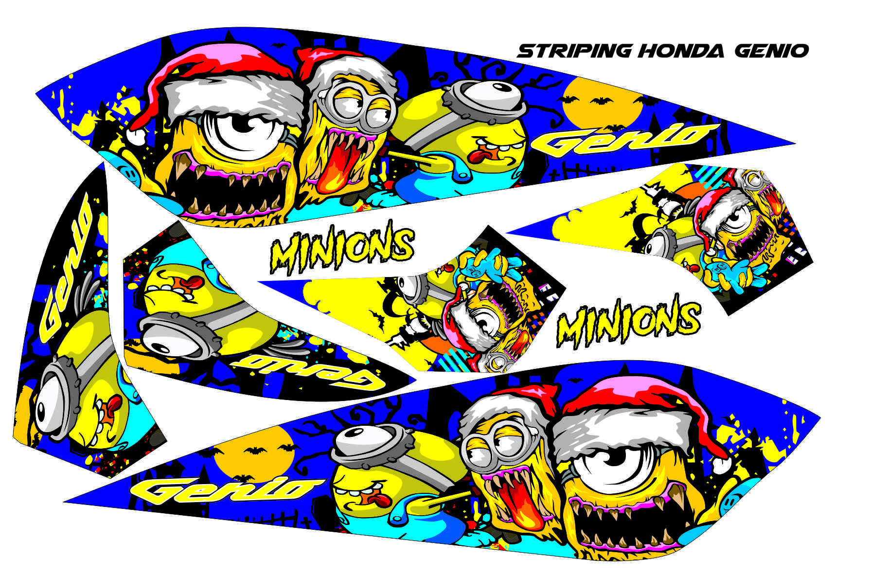 STRIPING HONDA GENIO MINION KARTUN KARTUN MINION STICKER GENIO Lazada Indonesia