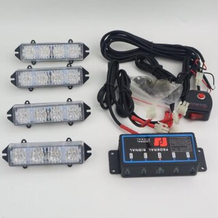 Led Strobo Grill X Tebal Lampu Variasi Mobil Biru Bisa Cod