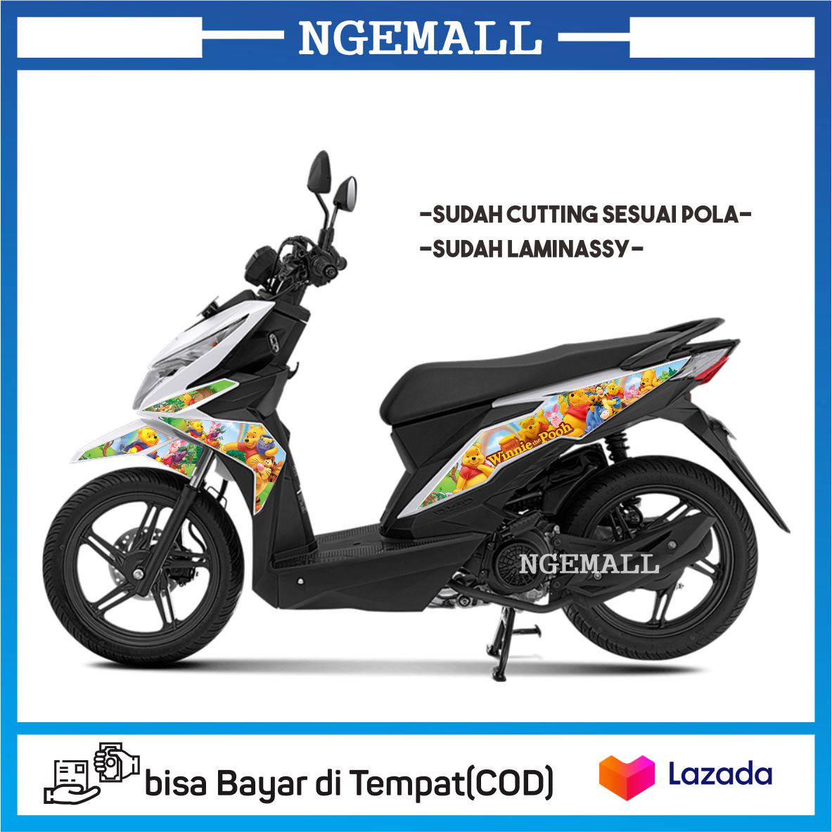 Ngemall Aksesoris Stiker Motor Sticker Striping Motor Beat Esp Beat Street Tahun 2017 2019 Winnie The Pooh Ngemall Lazada Indonesia