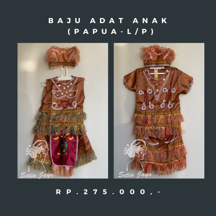 Baju Adat Anak Papua SD/ Baju Tarian Papua / Kostum Karnaval Papua ...