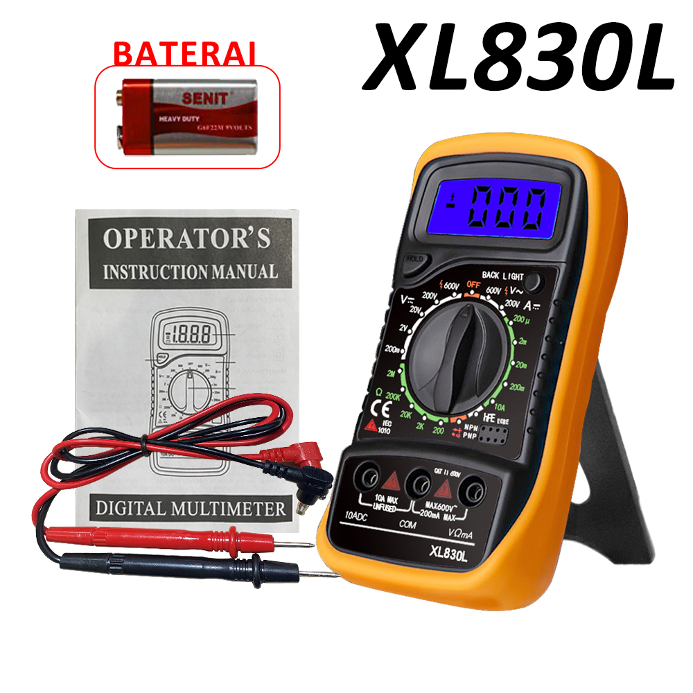 XL830L Digital Multimeter Tester AVOMETER Termasuk Baterai 9V
