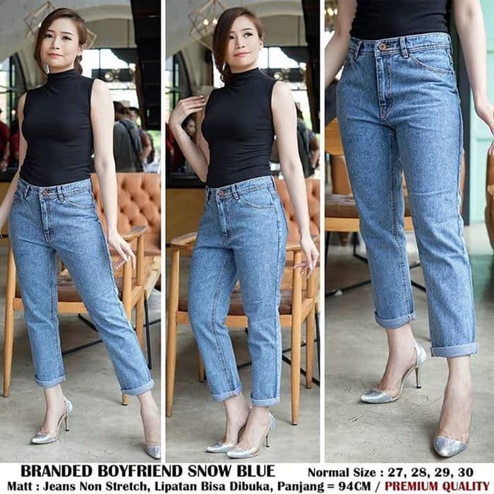 FREE BELT)CELANA BOYFRIEND SNOW 