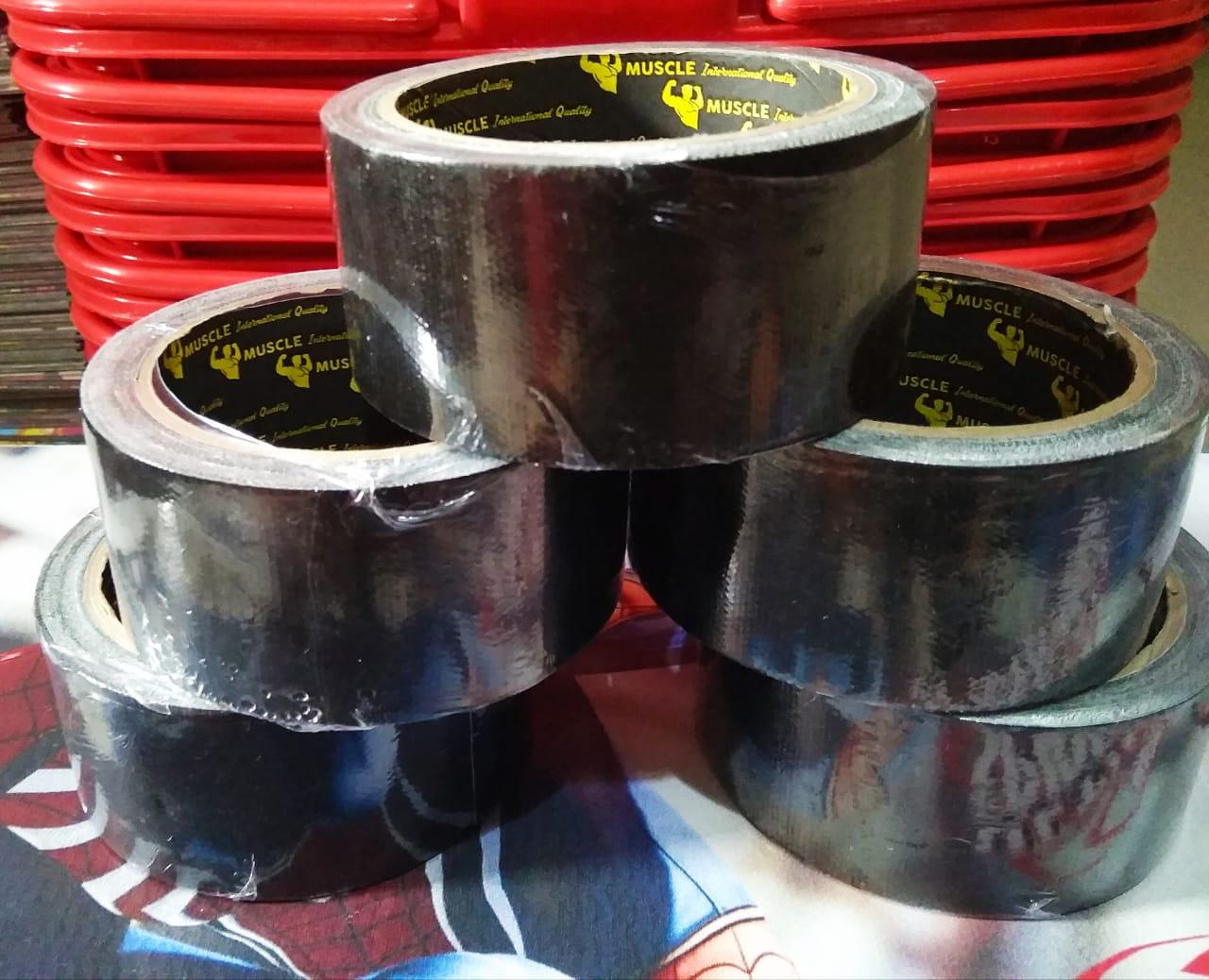 Lakban kain Muscle warna hitam 2 inchi