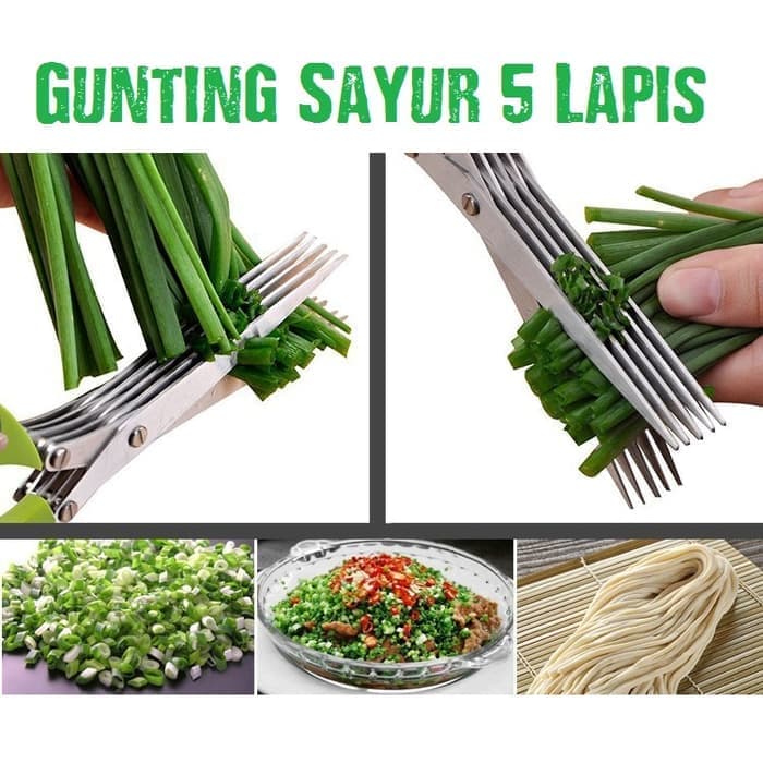 Gunting 5 Lapis Gunting Daun Bawang Gunting Sayur Dapur Gunting Multi