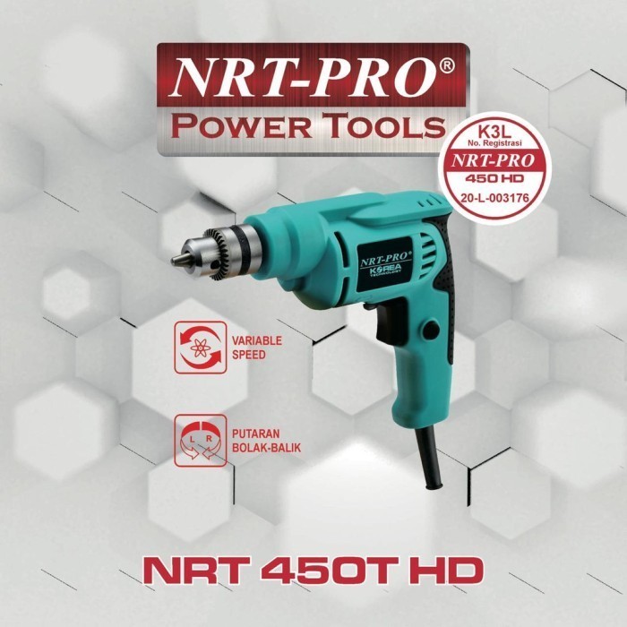 Nrt Pro Norita 450hd Bor Listrik 10mm Tangan Kayu Besi Electric Drill