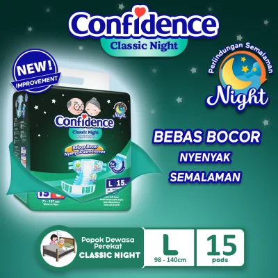 Confidence Classic Night L15 - Confidence Popok Dewasa Classic Night L 15
