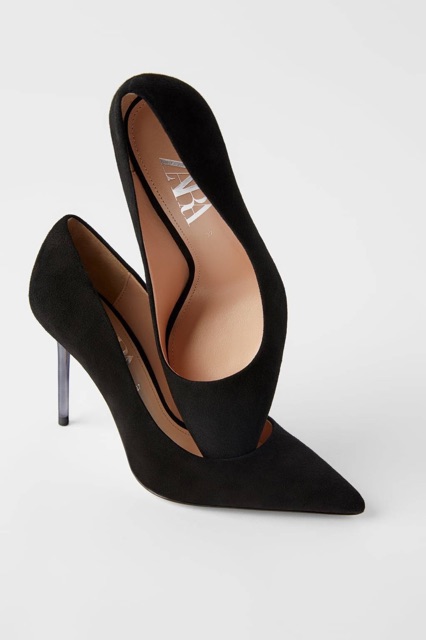 zara black suede heels