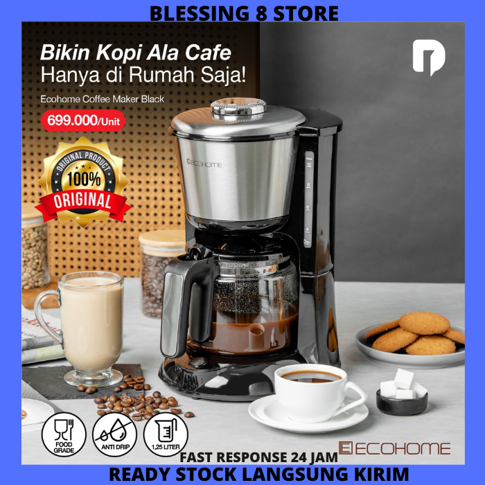 Ecohome Coffee Maker ECM-333 Low Watt Mesin Pembuat Kopi Dan Teh