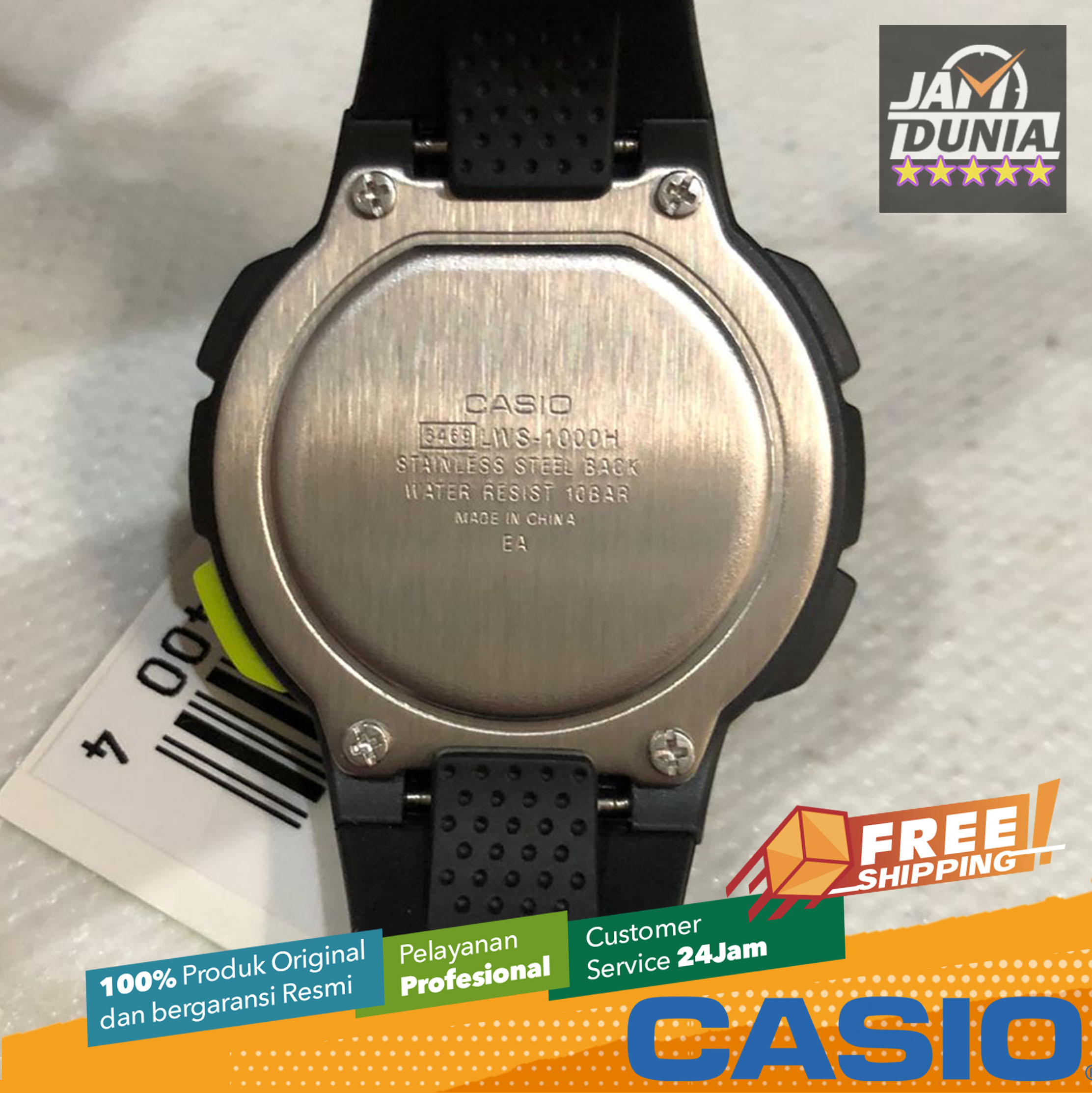 CASIO ORIGINAL - CASIO LWS-1000H-1AVDF - Youth Sport Digital - WOMEN -  Hitam Hijau - Resin - Jam dunia JD19 # Jam Tangan Wanita Cewek Anti Air  Digital Analog + CASIO LWS