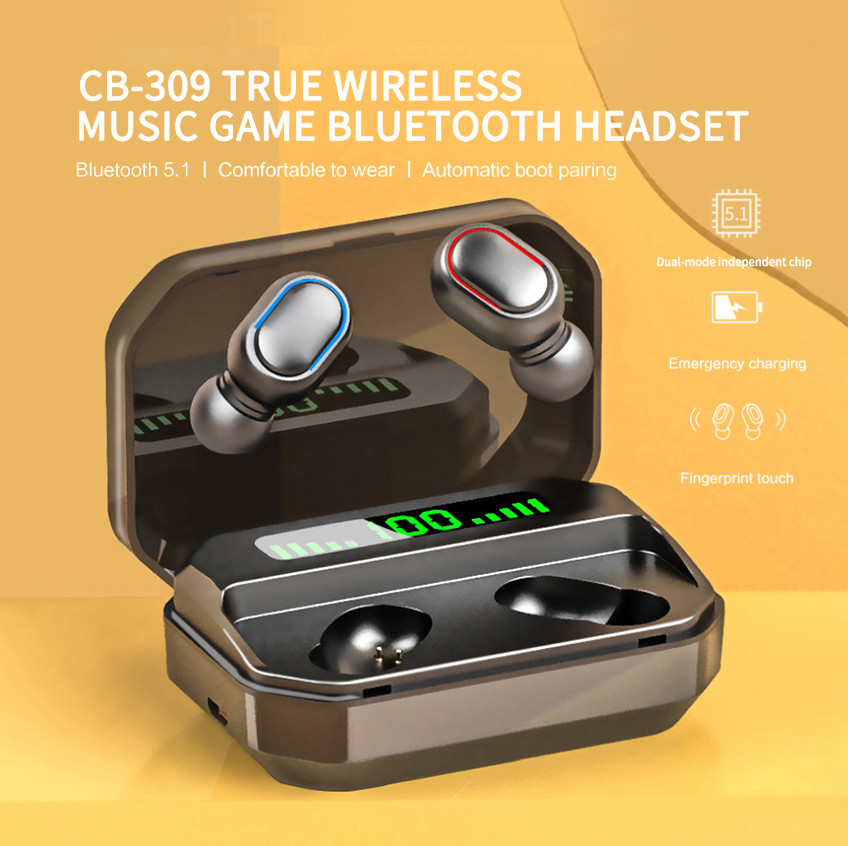 Tai Nghe Không Dây S-way Bluetooth 5.0 TWS Tai Nghe Cảm Ứng Kỹ Thuật Số Điều Khiển Hiển Thị Thể Thao Xách Tay Tai Nghe, Phiên Bản Cực Đoan