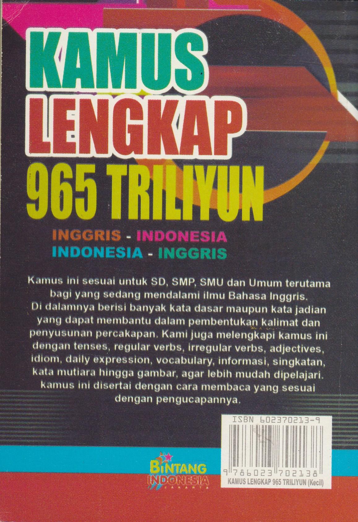 Kamus Lengkap 965 Trilyun Inggris Indonesia Indonesia Inggris