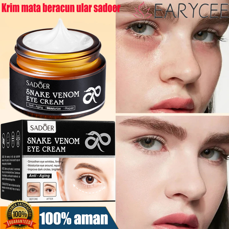 Sadoer Snake Venom Eye Cream 30 gram, kulit yang mengencang, kerutan mata halus, meningkatkan