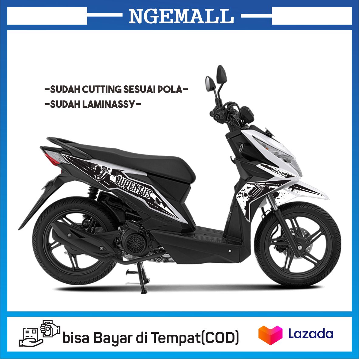 Ngemall Aksesoris Stiker Motor Sticker Print Striping Motor Beat Esp Beat Street Tahun 2017 2019 Juventus 51 Ngemall Lazada Indonesia