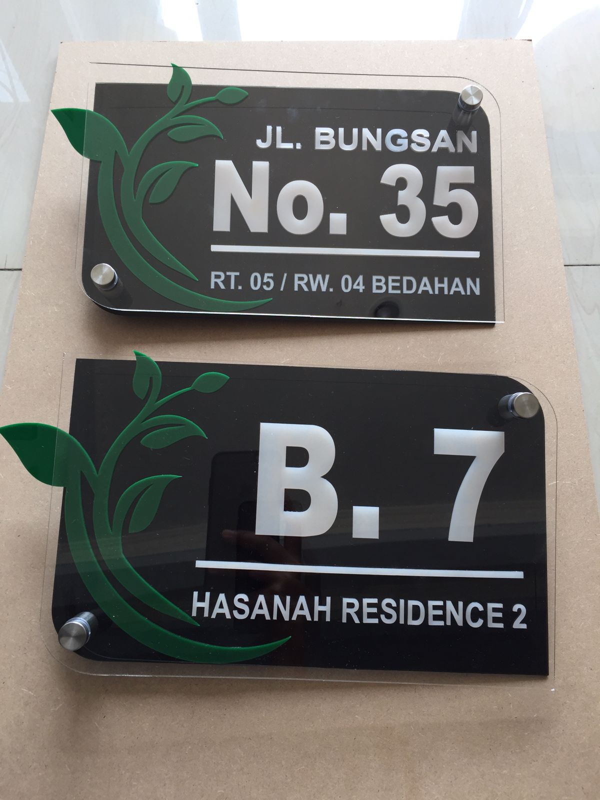 NOMOR RUMAH AKRILIK 2 LAYER | PAPAN NOMOR RUMAH ACRYLIC CUSTOM | PLAT