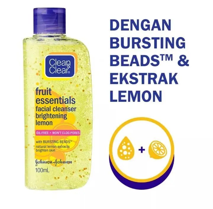 manfaat clean and clear fruit essentials facial cleanser brightening lemon