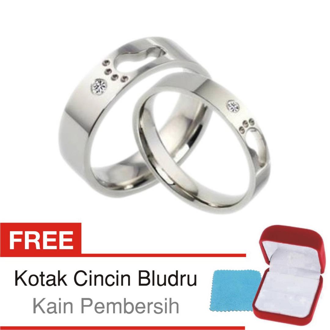 Cincin Kawin Couple Perak Lapis Rhodium D.115 - Silver Exclusive