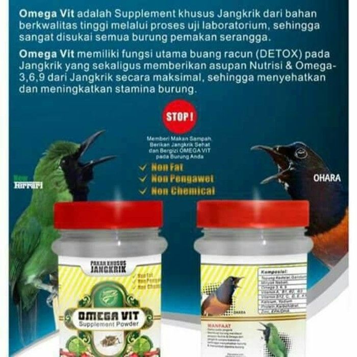 BISA COD] Pakan Jangkrik Omega Vit, Berfungsi Membuang Racun Pd Jangkrik  LIMITED | Lazada Indonesia