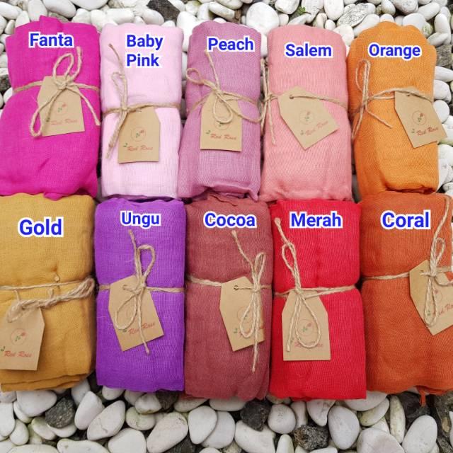 BAYAR DI TEMPAT - Pasmina Katun Polos Rawis Pashmina Syal Selendang Jilbab Hijab Scarf Souvenir Kado - HIlnZmYa