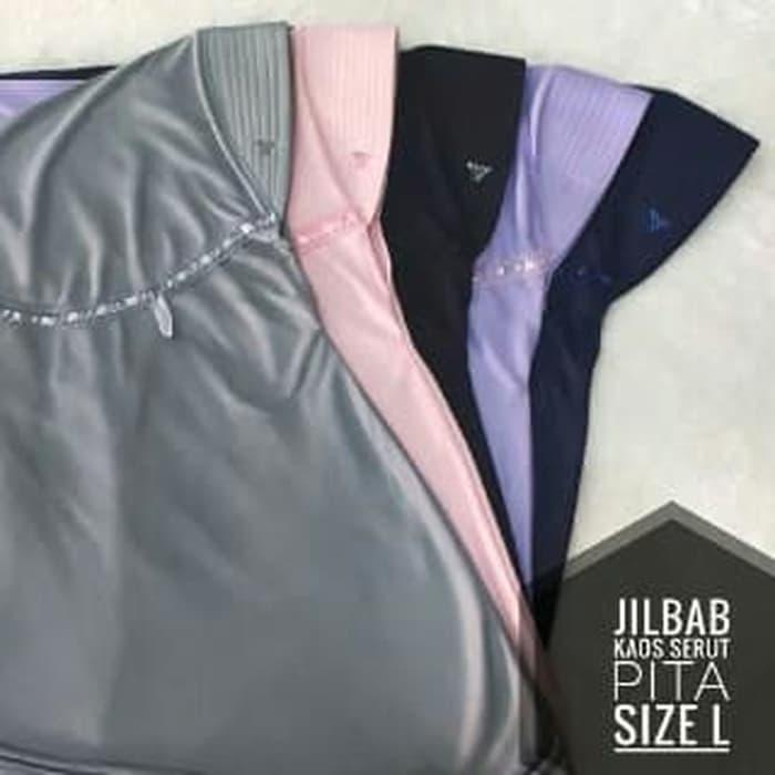 Khimar Simpel Pet Serut Pita Bahan Kaos Hijab Jilbab Kerudung Instan L