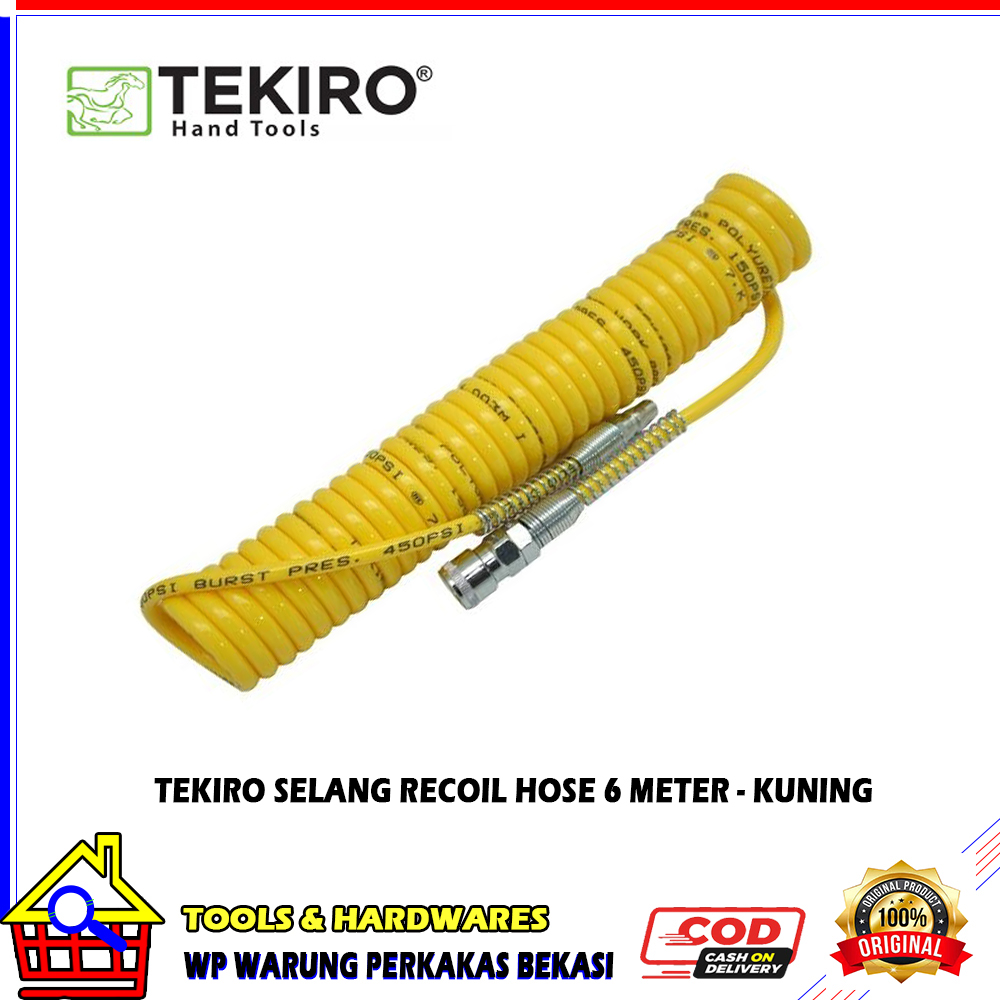 Tekiro 6M Selang Sepiral Recoil Hose Flexible 5x8mm Angin Kompresor 6 ...
