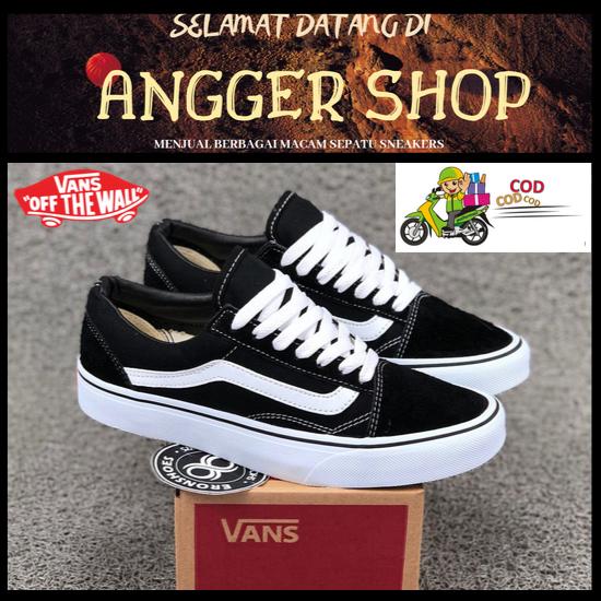 SEPATU VANS44 ERA SK8 KASUAL SNEAKERS SEKOLAH PRIA WANITA HITAM GARIS PUTIH
