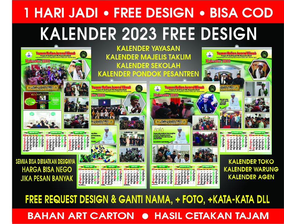 KALENDER MAJELIS, KALENDER YAYASAN, KALENDER TOKO, KALENDER GRUP ARISAN