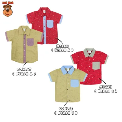 MacBear Baju Anak Laki-laki Kemeja Summer Collection Stars 6 bulan - 12 tahun