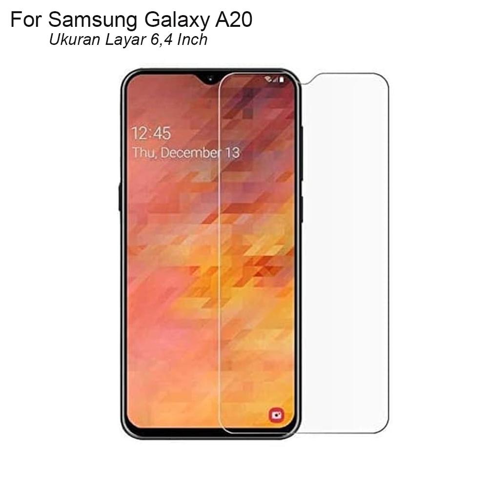 Tempered Glass Samsung Galaxy A20 Screen Protector Anti Gores Kaca - Bening