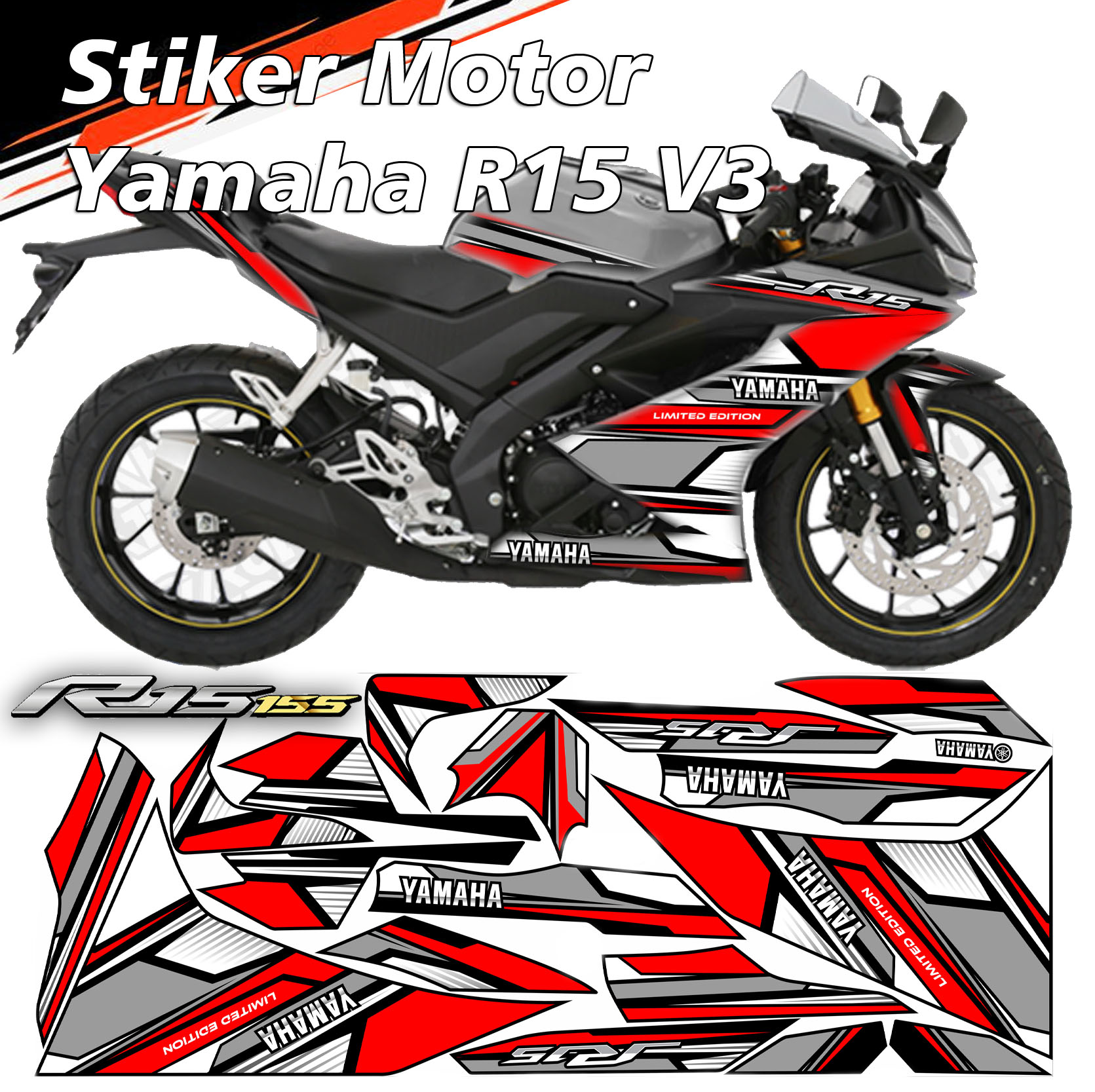 Stiker Motor R15 V3 Yamaha Decal Keren Variasi Emblem | Lazada Indonesia