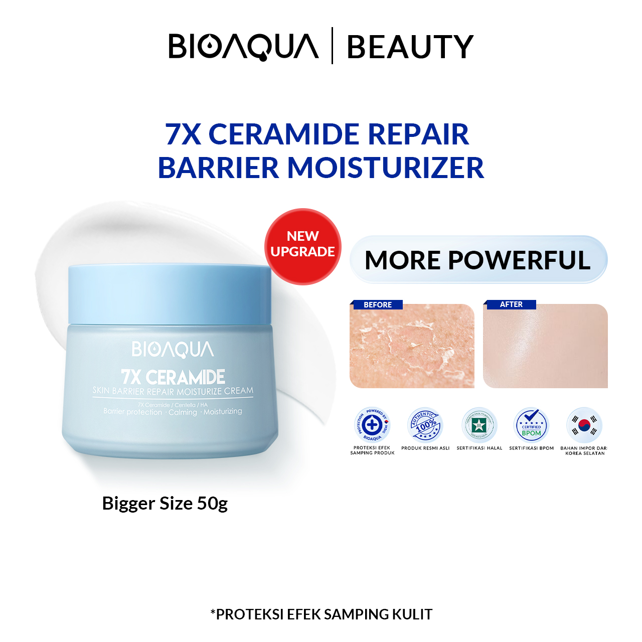 【BPOM】BIOAQUA 7X Ceramide Skin Barrier Repair Moisturizer Cream 50g