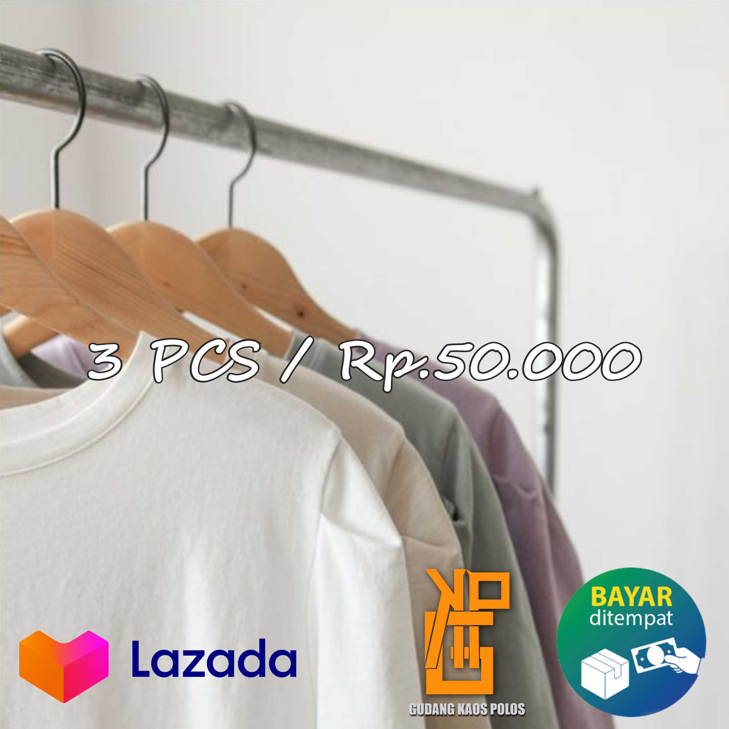 GUDANG KAOS POLOS | KAOS POLOS PAKET 3 PCS 50 RB | KAOS POLOS TERBARU