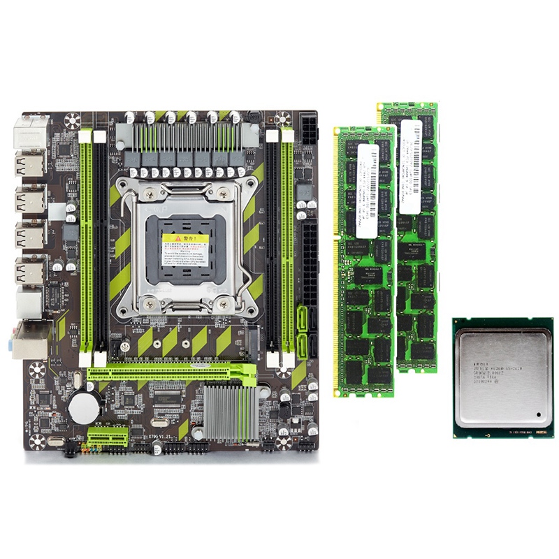 X79 X79G Motherboard Set With LGA2011 Combos Xeon E5 2620 CPU 2Pcs X 