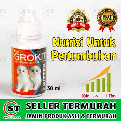 Vitamin Kucing / Grokit 30ml Untuk Pertumbuhan Anak Kucing Kitten Suplemen Untuk Mempercepat Anak
