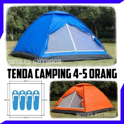 Tenda camping / Tenda Dome Kapasitas 4-5 Orang Single Layer / Tenda Kemah Outdoor untuk 4 - 5 orang
