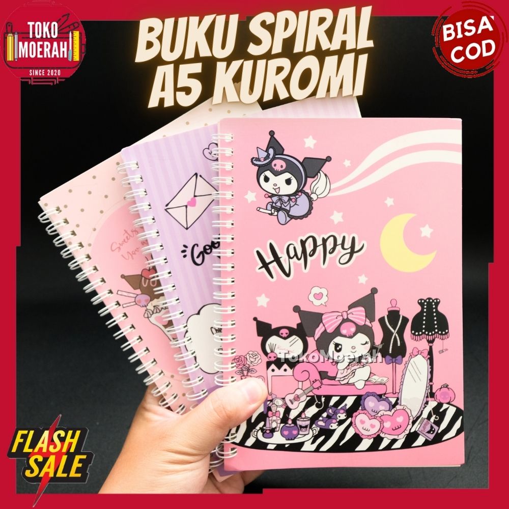 BUKU KUROMI BUKU TULIS A5 SANRIO KUROMI BUKU SPIRAL AGENDA A5 KUROMI ...