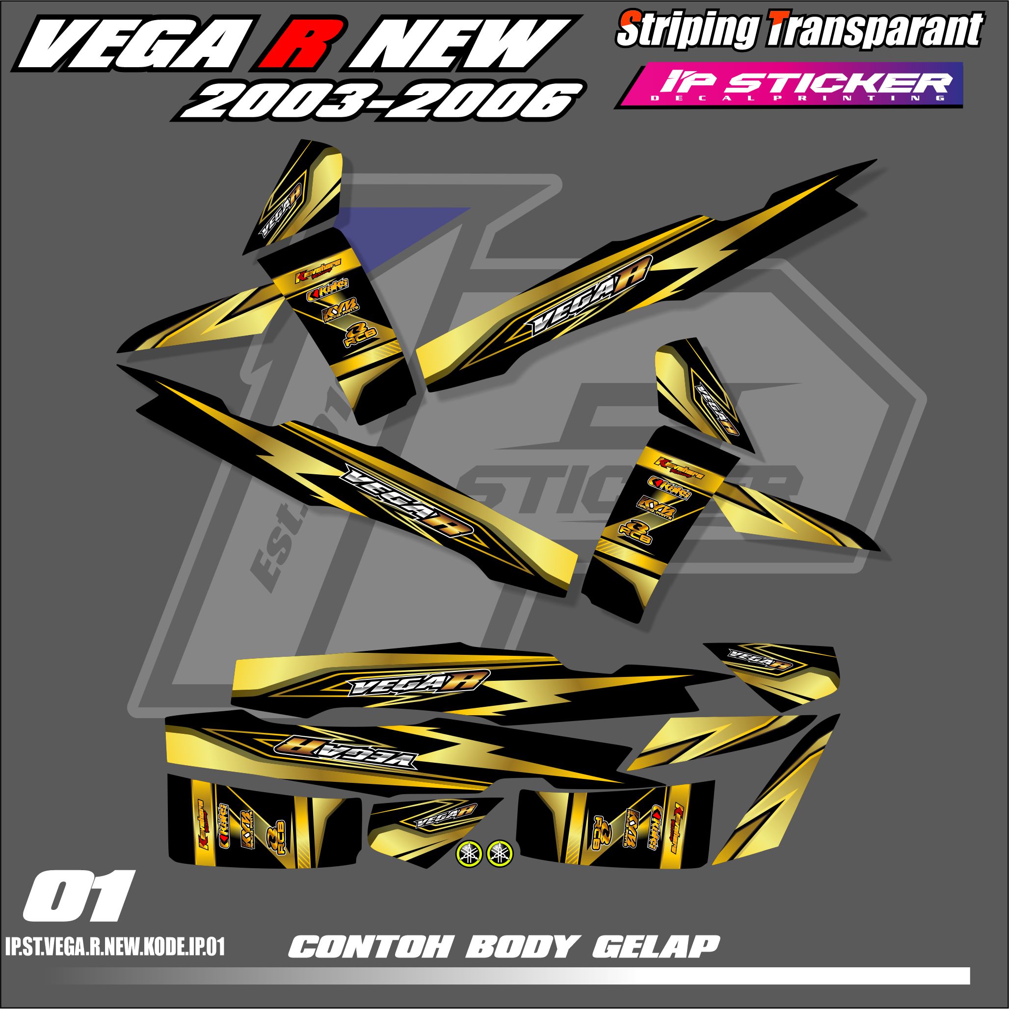 VEGA R NEW 2003 - 2006 (COD) STIKER STRIPING MOTOR YAMAHA VEGA R NEW ...