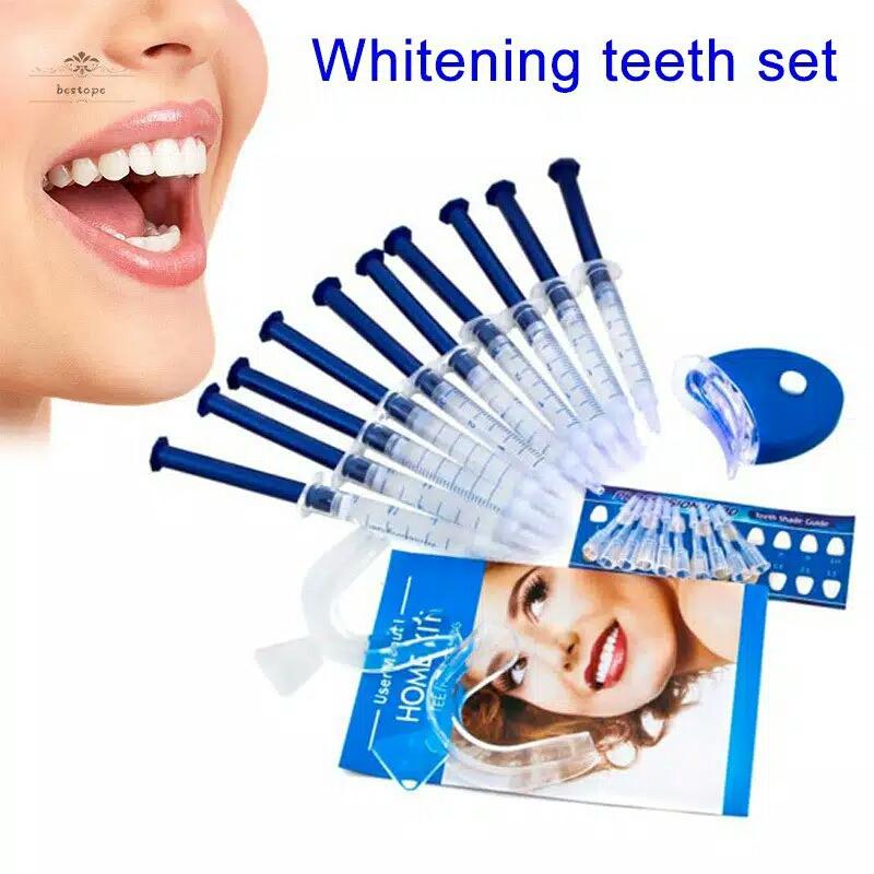 set 10pcs peralatan gel pemutih gigi dental teeth whitening bleaching gigi