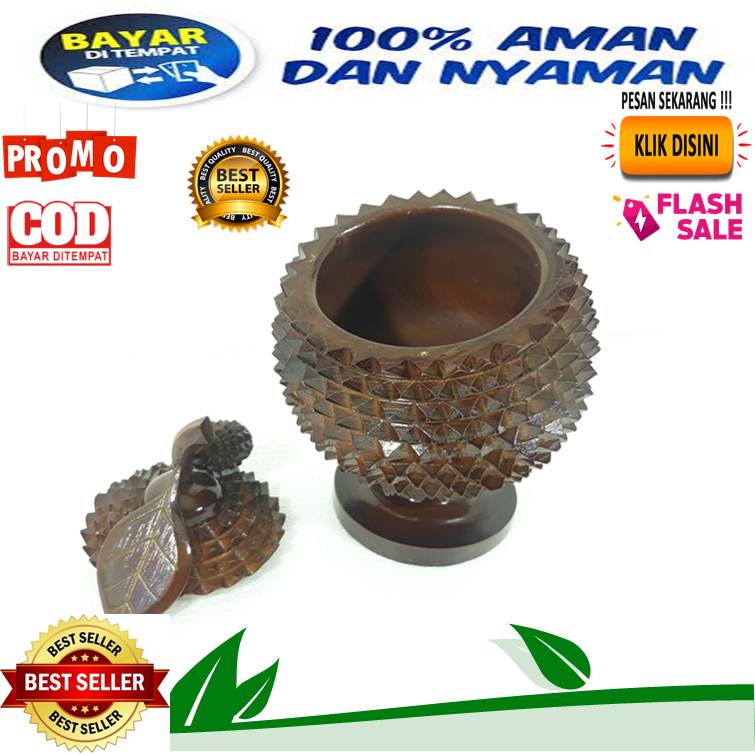 toples kue dan permen kayu jati model durian / toples model unik