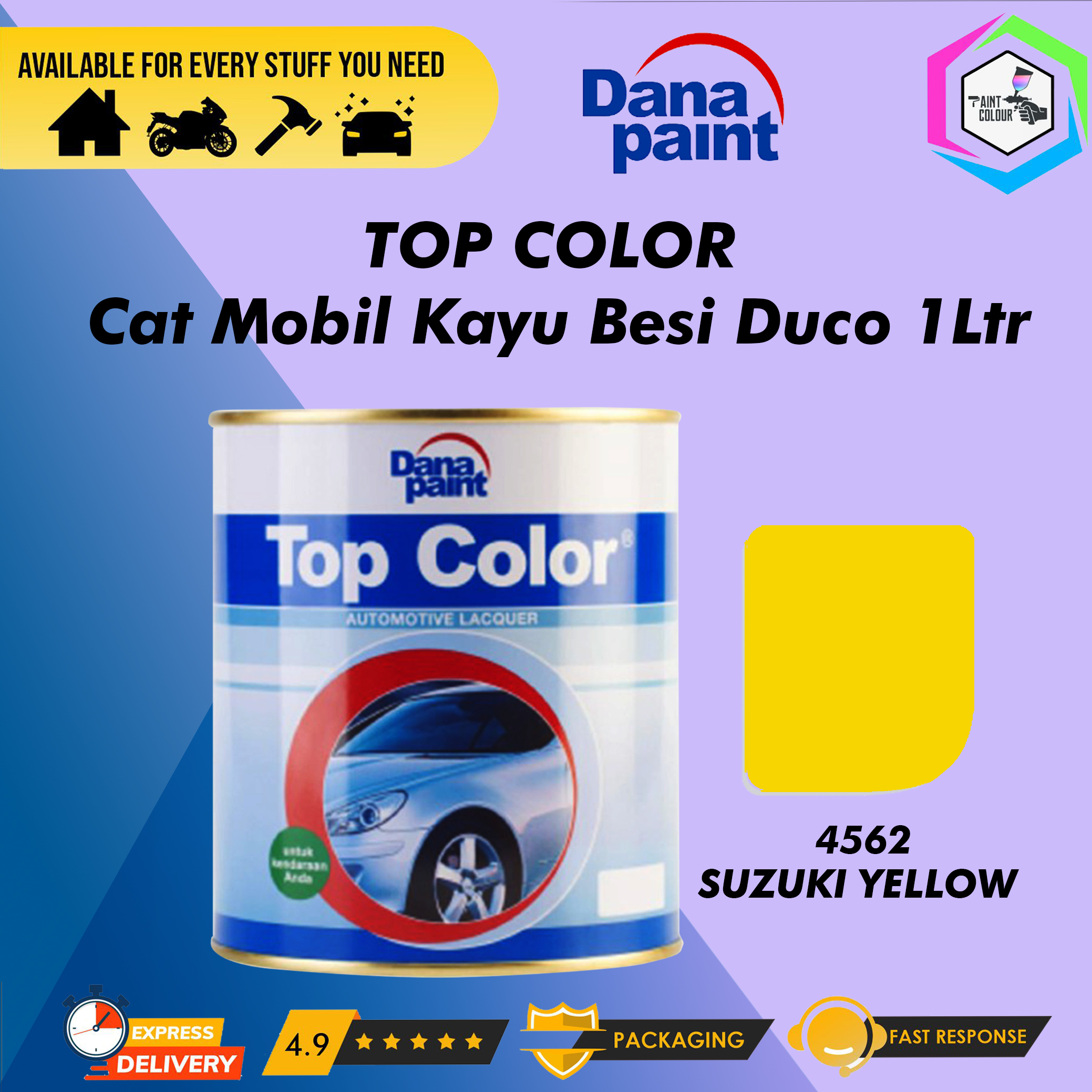 TOP COLOR 4562 Suzuki Yellow - Cat Mobil Kayu Besi Duco | Lazada Indonesia