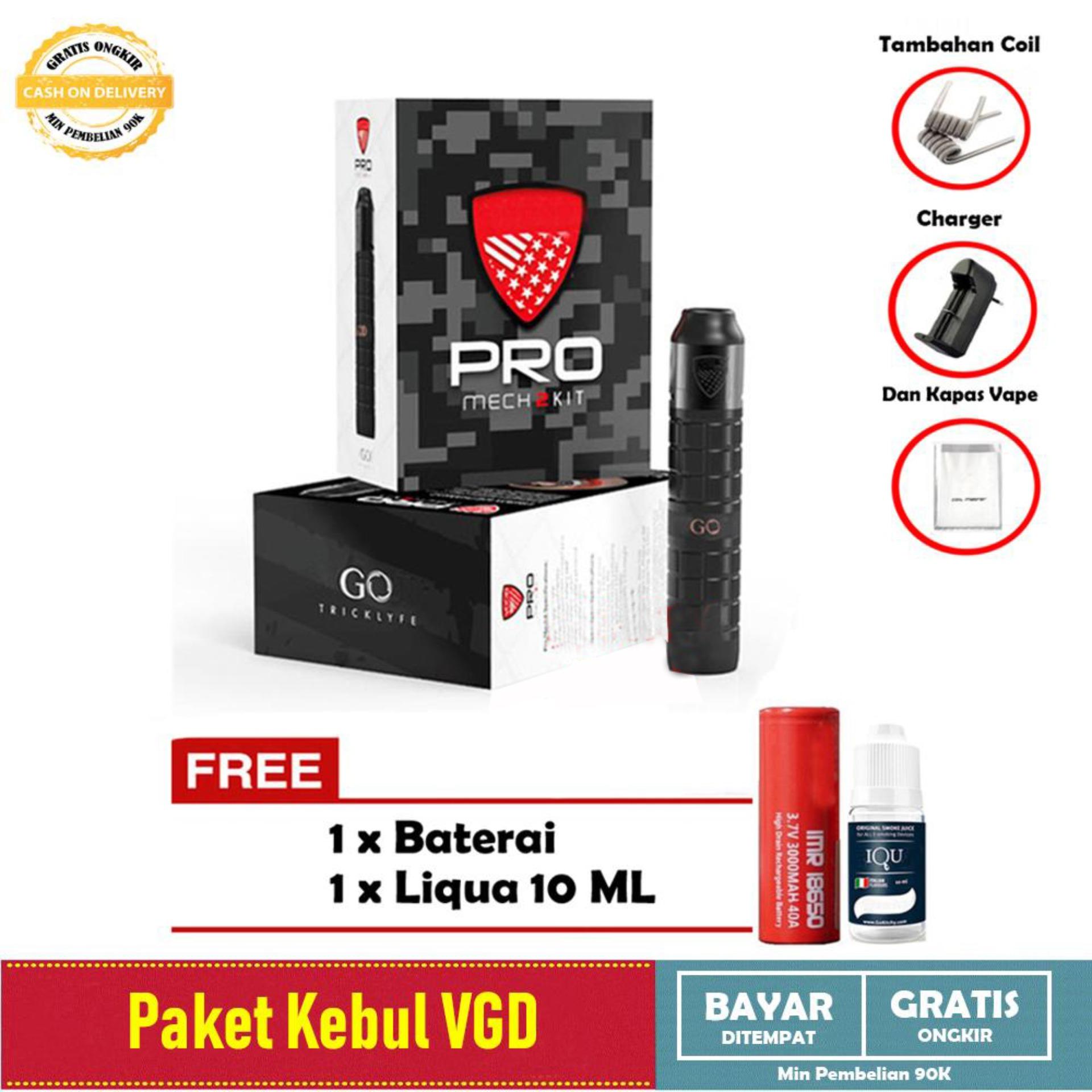 Paket Siap Ngebul VGD Pro Mech 2 Vape Rokok Elektrik VGD + Free Baterai Coil Liquid Kapas dan Charger Paket Siap Ngebul VGD Pro Mech 2 Vape Rokok Elektrik VGD + Free Baterai Coil Liquid Kapas dan Charger