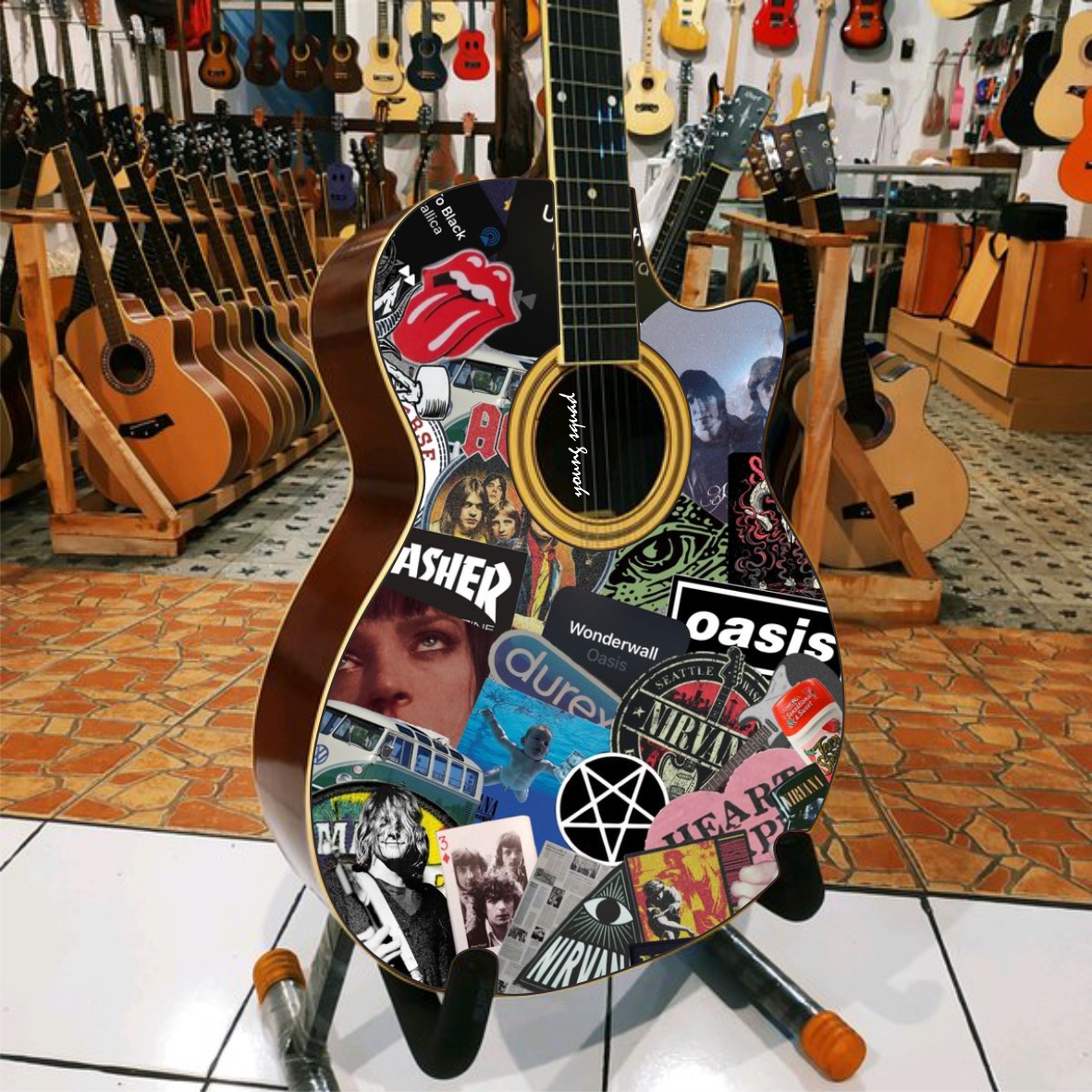 Stiker Gitar Akustik Keren 50 / Sticker Gitar Aesthetic / Stiker Gitar ...