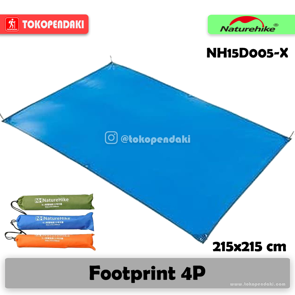 NatureHike Footprint 4P 215x215 Cm Alas Tenda 4P Foot Print NH15D005 X 