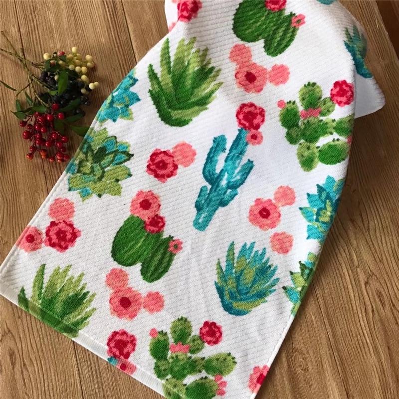 100% Cotton Khăn Mặt 100% Cotton Noel Hoa In Phong Cách Dân Tộc Rửa Đồ Gia Dụng Người Lớn Mềm Mại Hút Nước Flamingo