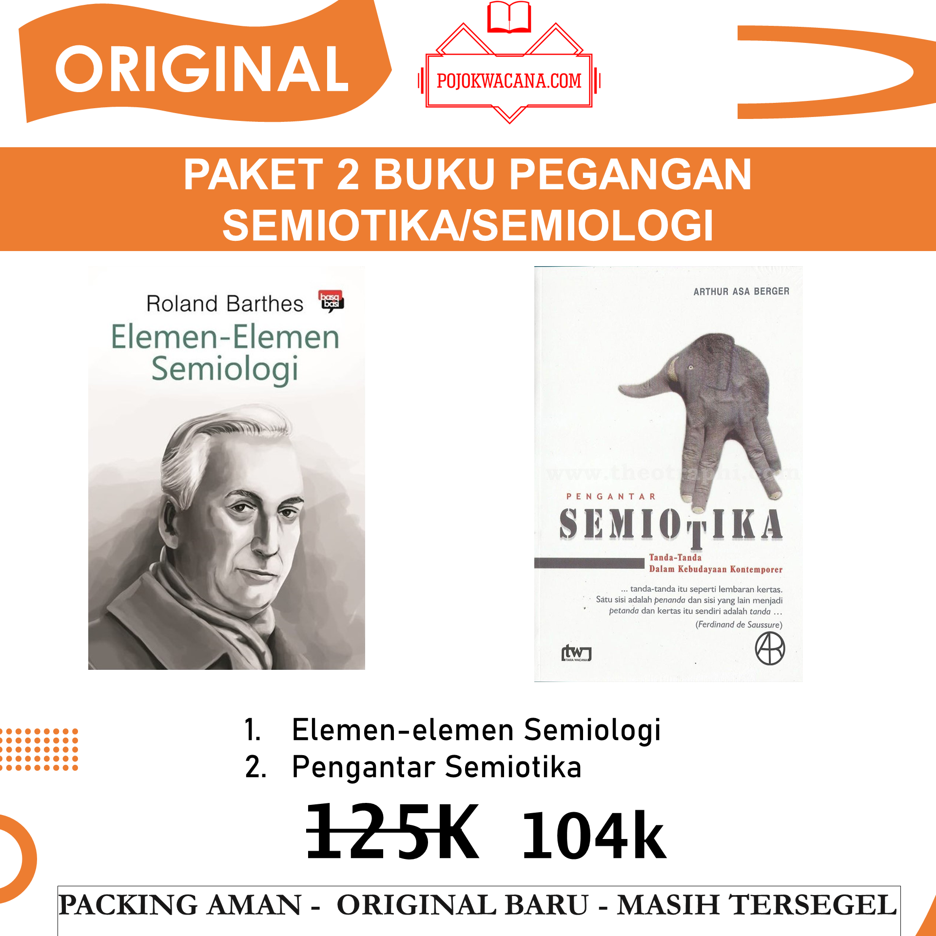 Paket Buku Semiotika Semiologi - Elemen Elemen Semiologi Roland Barthes ...