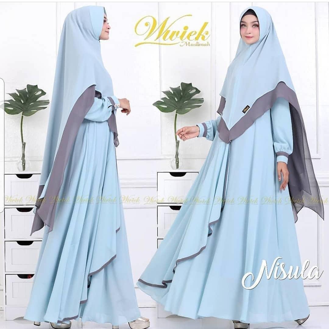 Marsha Hijab Fashion_Gamis Muslim Premium NISULA Syari Set+Khimar Moscrepe Baju Gamis Wanita Muslim Panjang Maxy Long Dress Terbaru Supplier Pakaian Dewasa Bandung Murah Ootd Hijab Kekinian Fashion Remaja Cewek Trendy