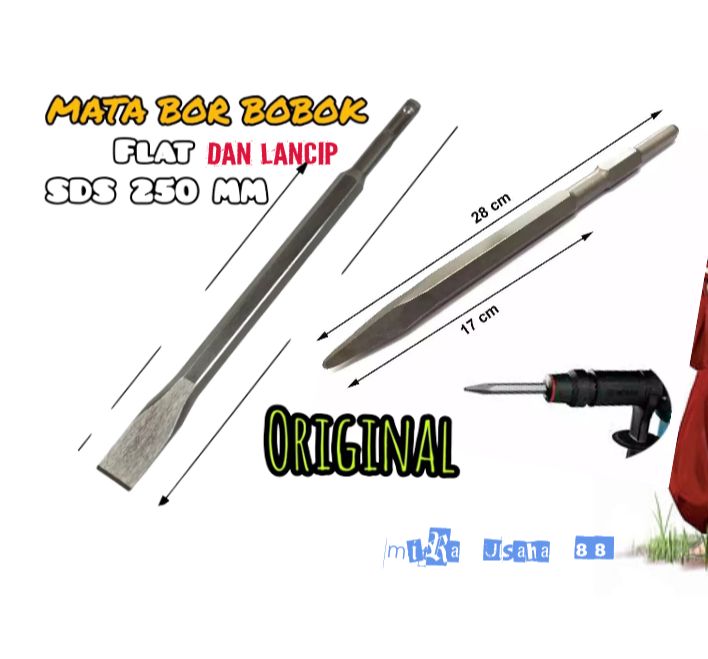 [ORIGINAL 2 Mata FLAT DAN PLUS] Bor drill Bobok SDS Plus DAN FLAT